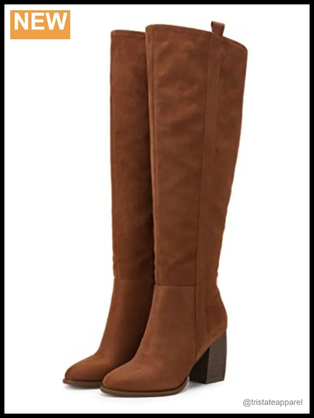 Over the Knee Thigh High Boots Faux Suede Pointed Toe Chunky Block Heel